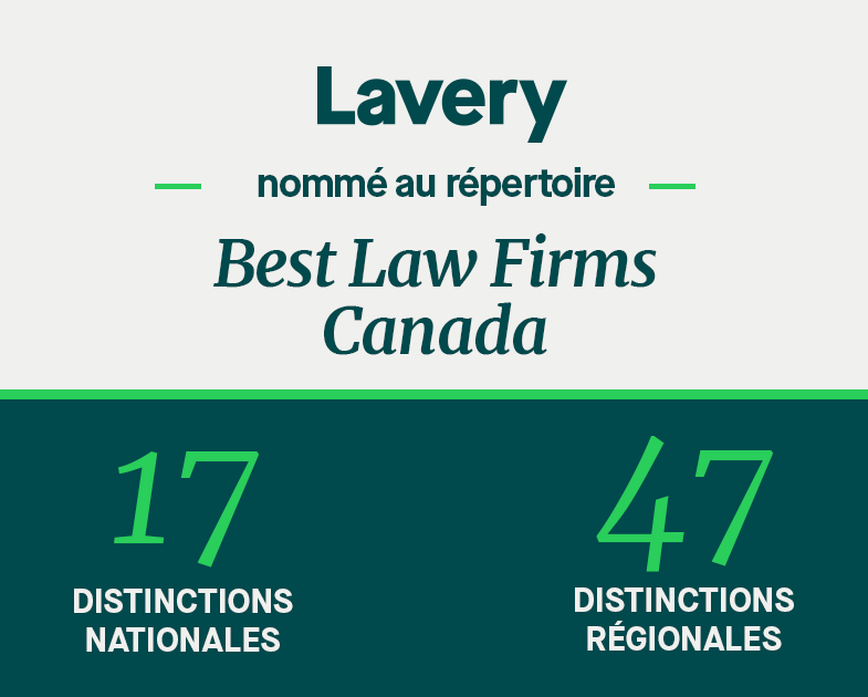 Best Law Firms 2027 - Lavery est reconnu parmi les meilleurs cabinets d'avocats au Canada par Best Lawyers