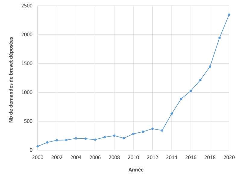 Graphique_nombre de demandes de brevet déposées par année