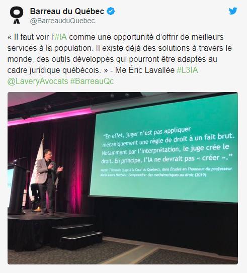 conference L3IA intelligence artificielle Barreau du Québec juin 2019